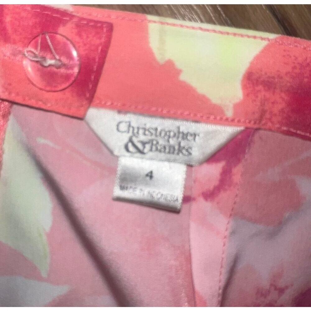 Beautiful Pink Christopher and Banks Floral Print Long Zip Maxi Skirt Size 4 - Picture 5 of 8